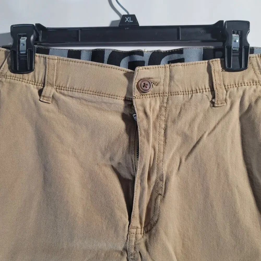 PLUG Men's Khaki Shorts Size 34 Flat Front Casual Chino Shorts